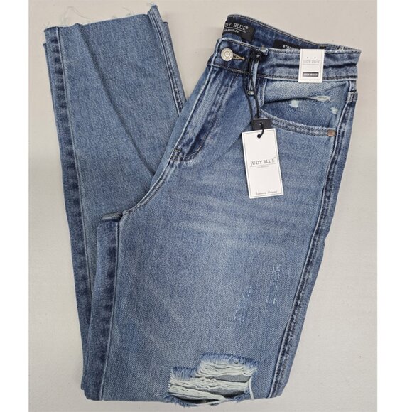 Judy Blue Denim - Judy Blue Rigid Magic Distress Straight Leg Jeans